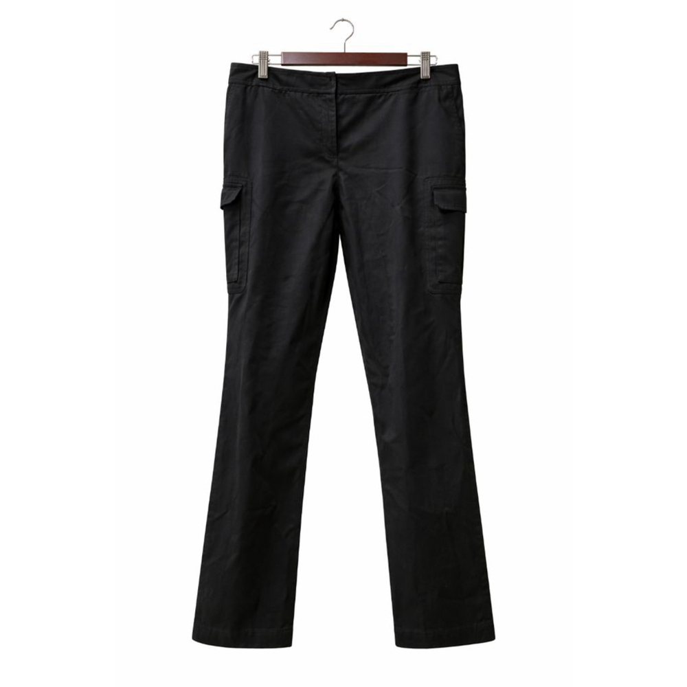 Lafayette 148 NY Black Cargo Pants Sz 10 Stretch Designer Utility Workwear Chic